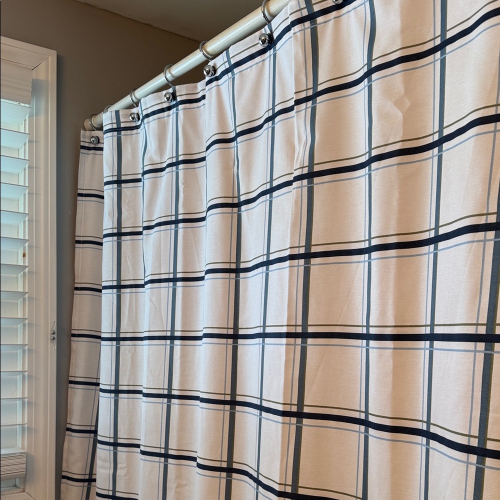 Pillowfort Black and White Plaid Shower Curtain